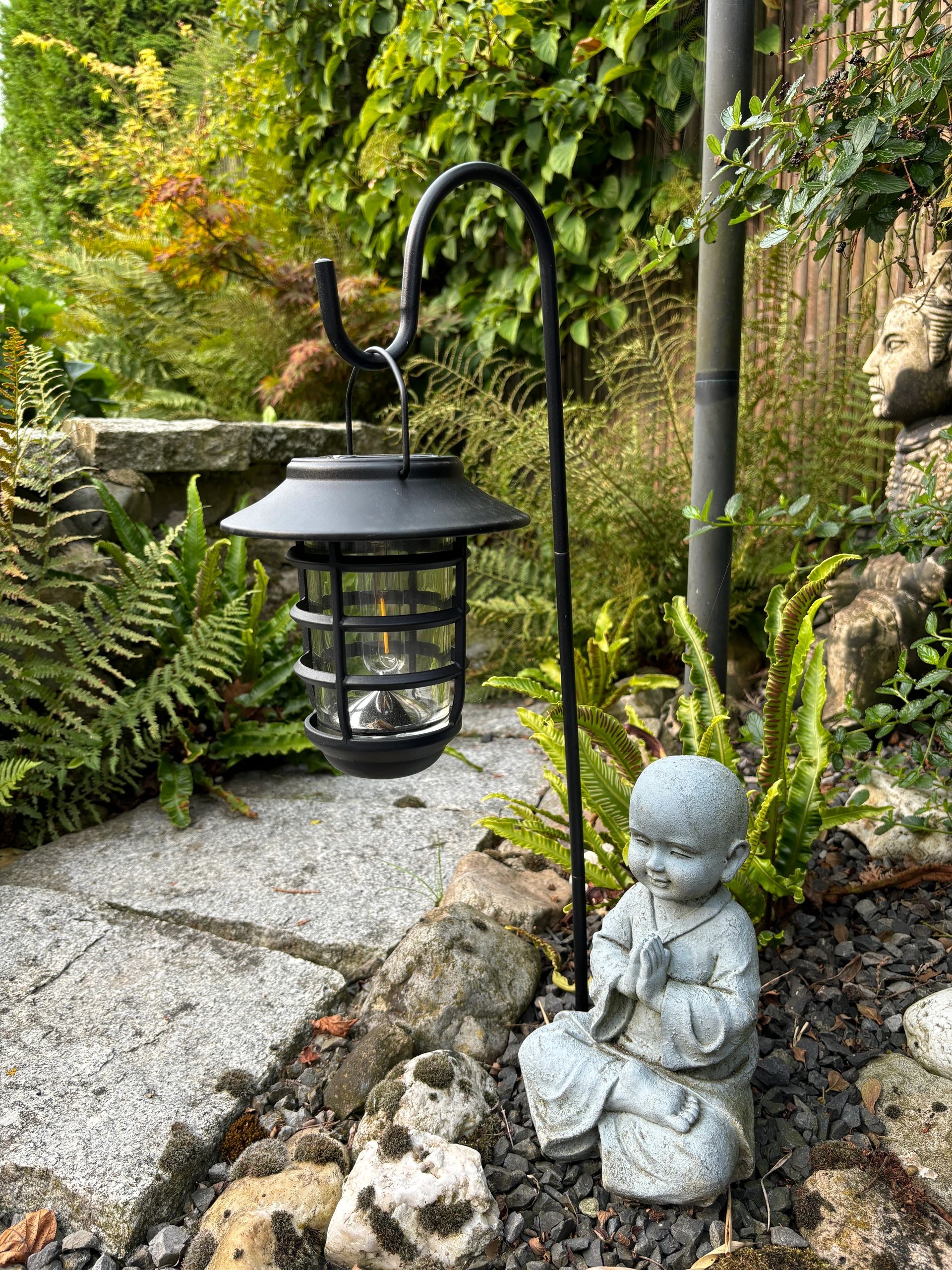 2 stuks Zwarte solarlamp Sting - hanglamp, priklamp en tafellamp-in 1
