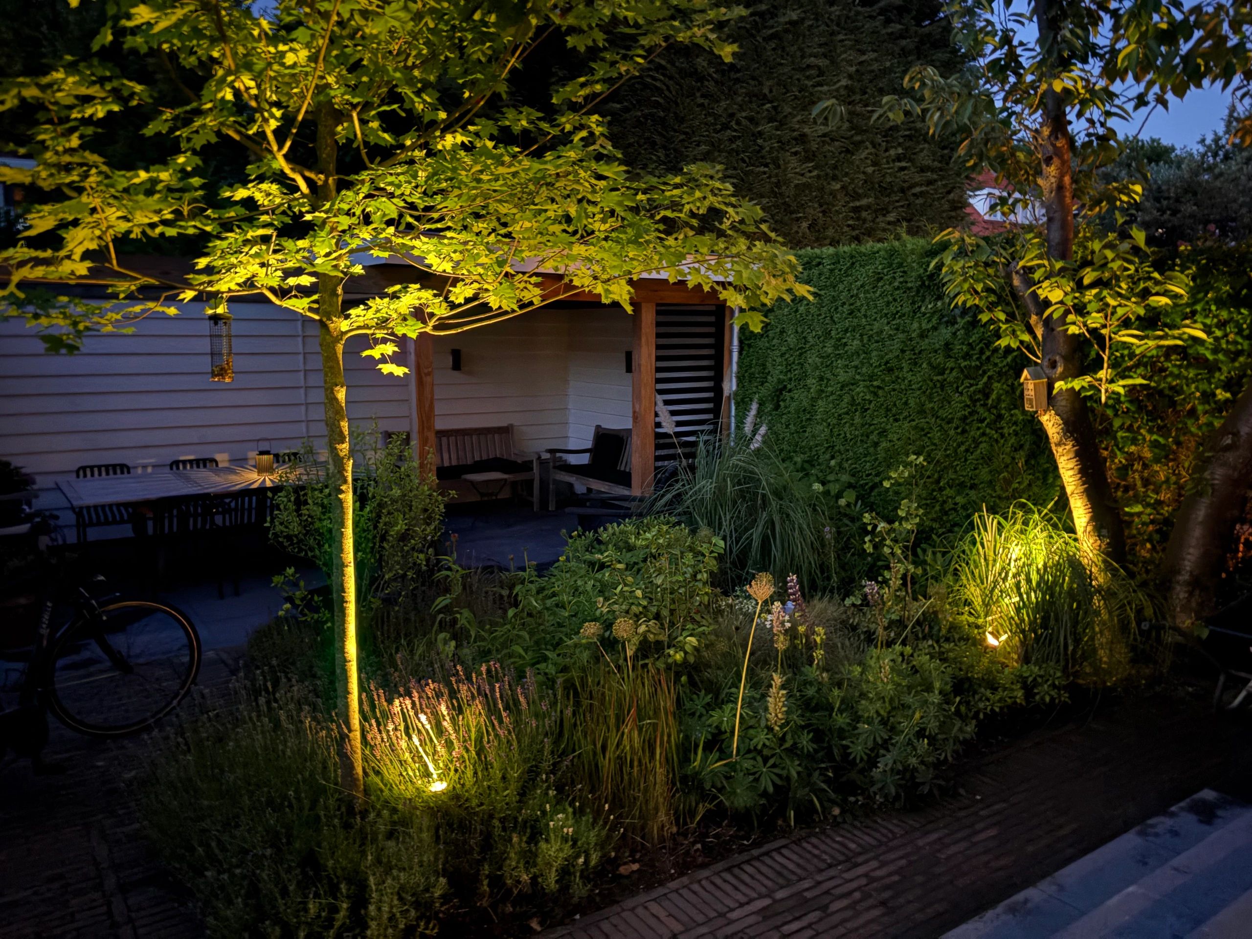 Solar spot Highlight voor wandmontage of grondspies warm wit voordeelset 2