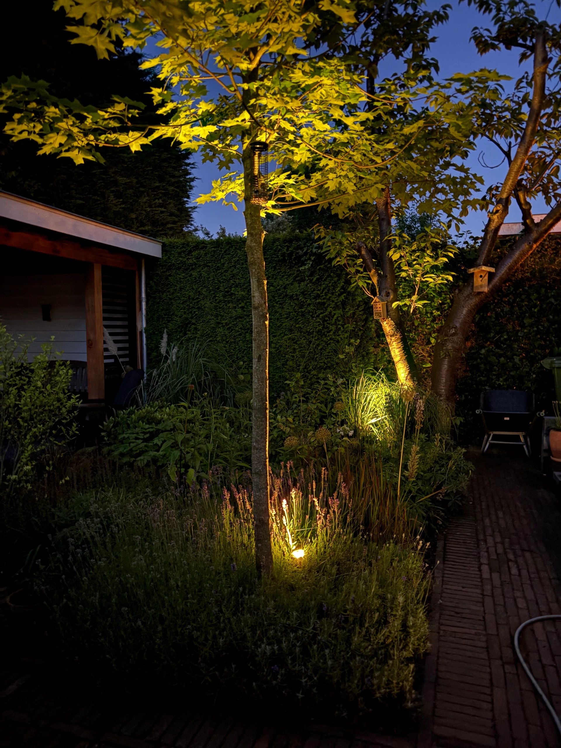 Solar spot Highlight voor wandmontage of grondspies warm wit voordeelset 2