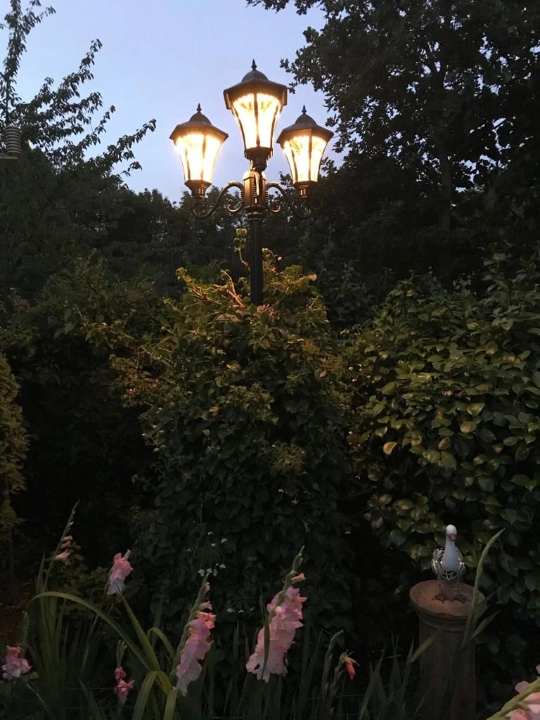 Solar lantaarn 2-lichts Sheffield hoog op zonne energie