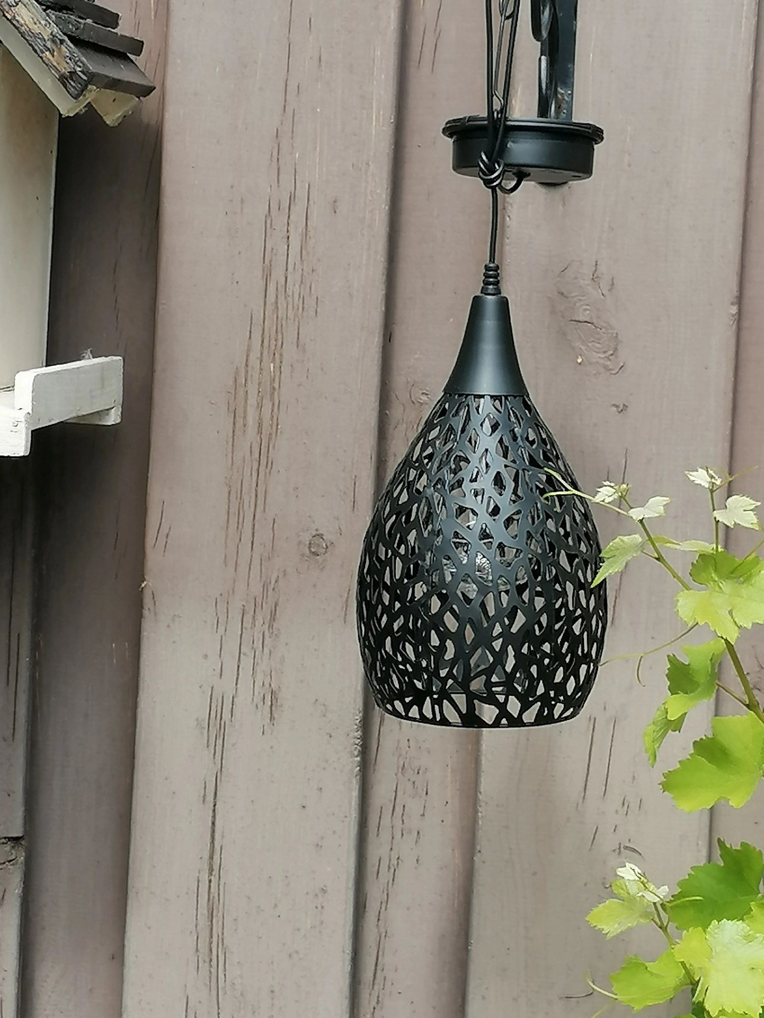 Solar hanglamp Saga Black met schemersensor