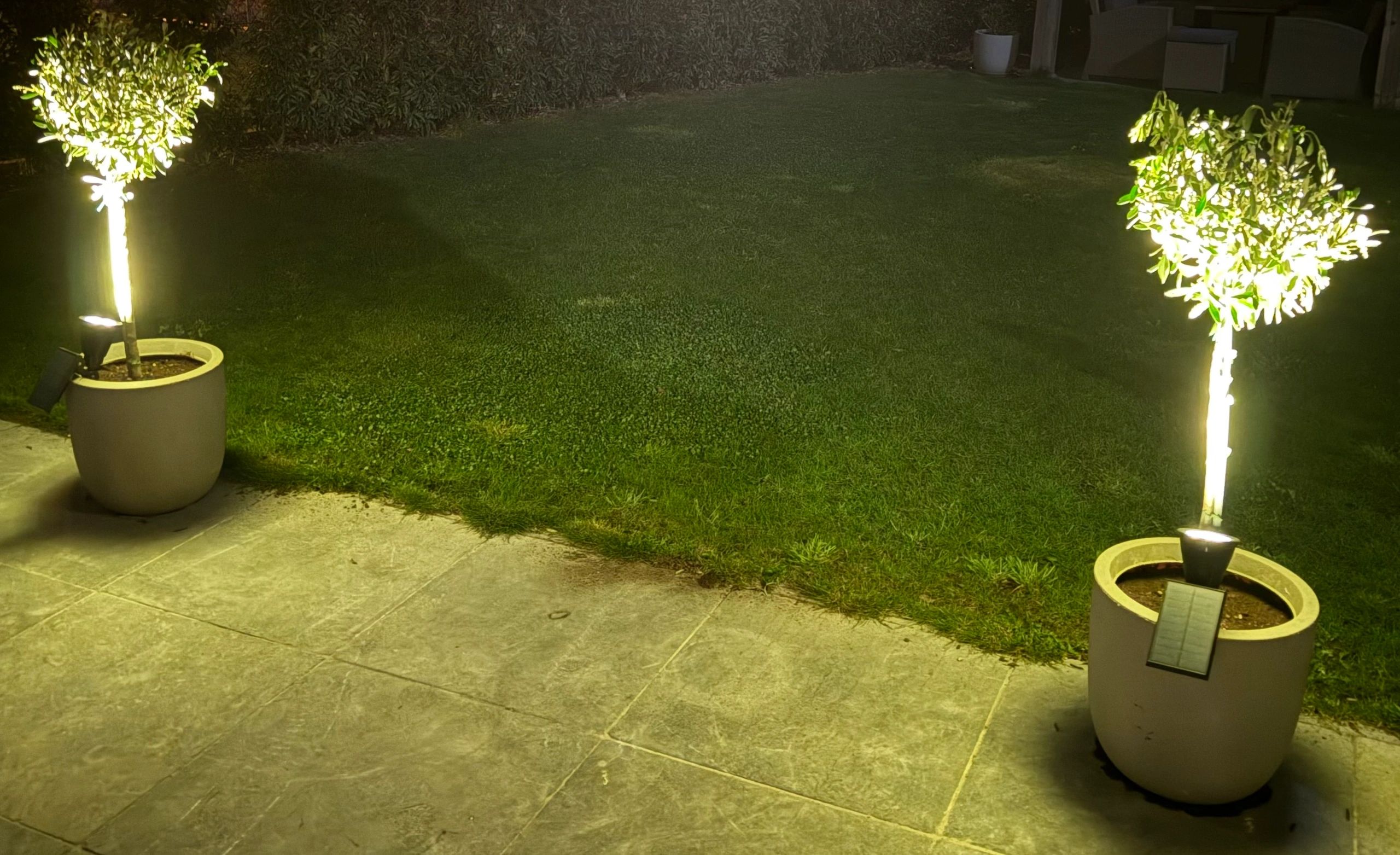 Solar spot Highlight voor wandmontage of grondspies warm wit voordeelset 3