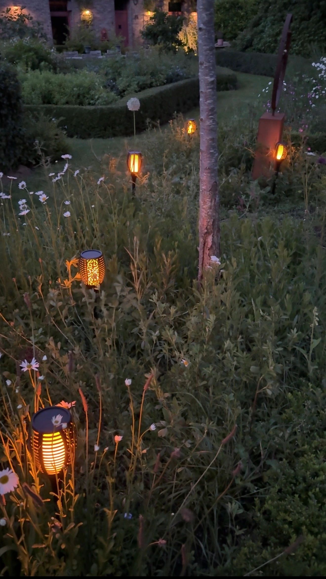 Solarlamp Fakkel voordeelset zwart met schemersensor
