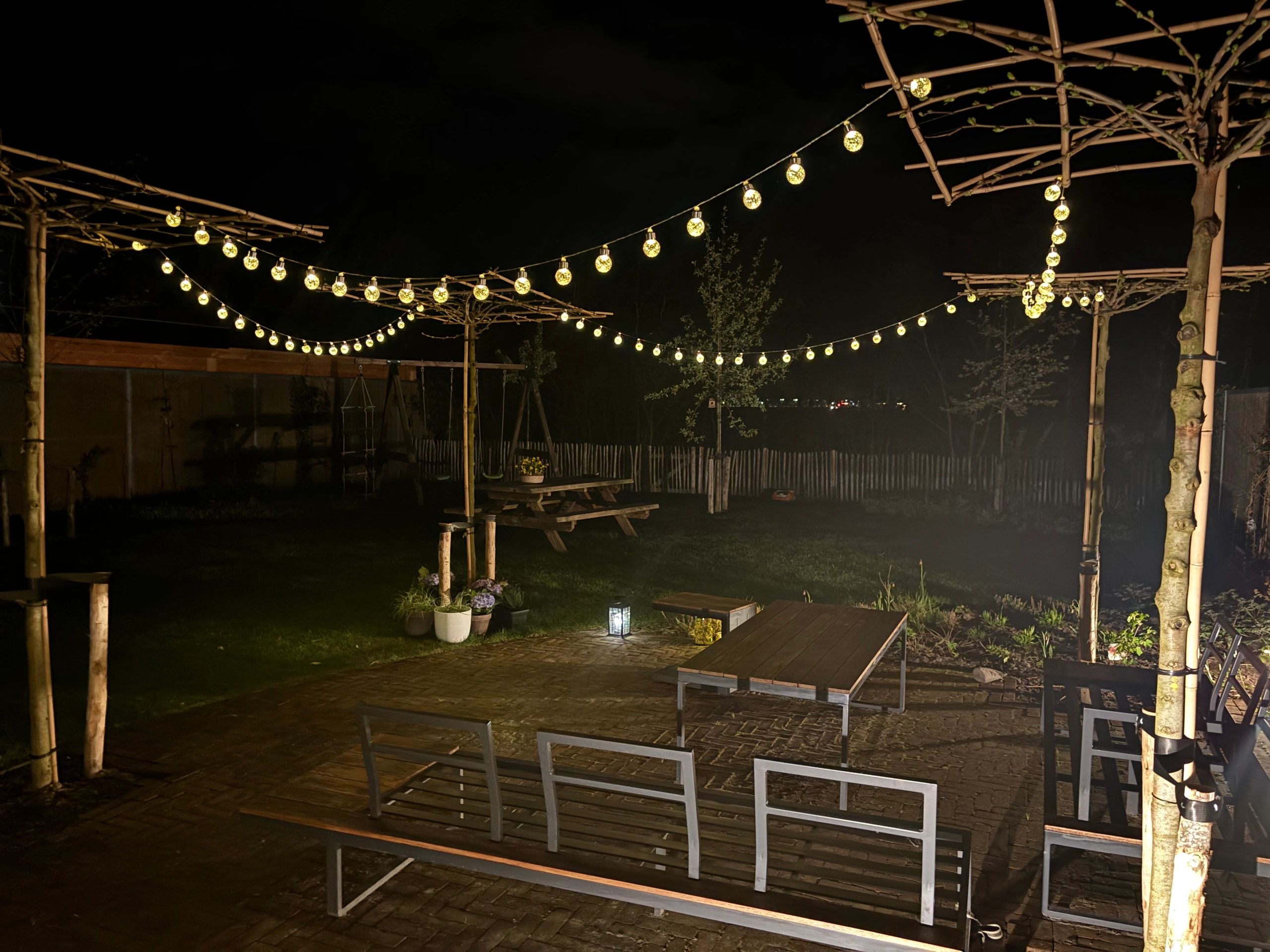 Solar lichtslinger Diamond met 10 warm witte led lampen