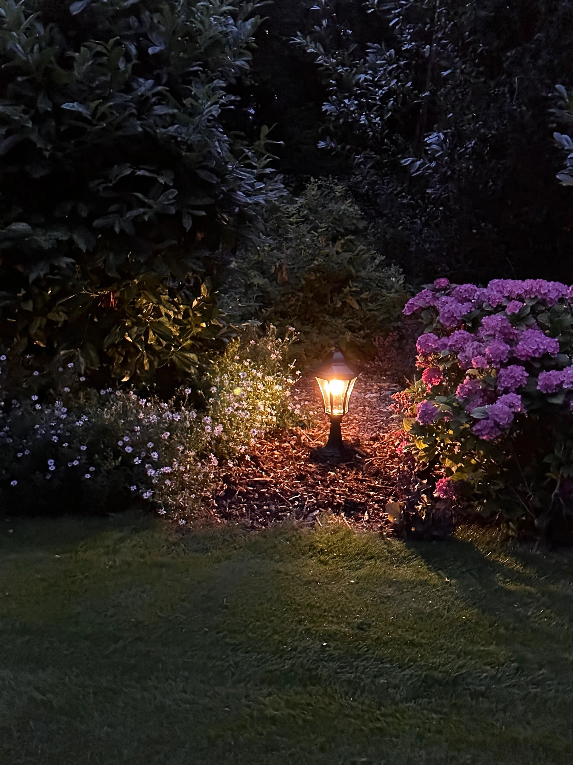 Solar buitenlamp Sheffield sokkel zwart met ledlamp
