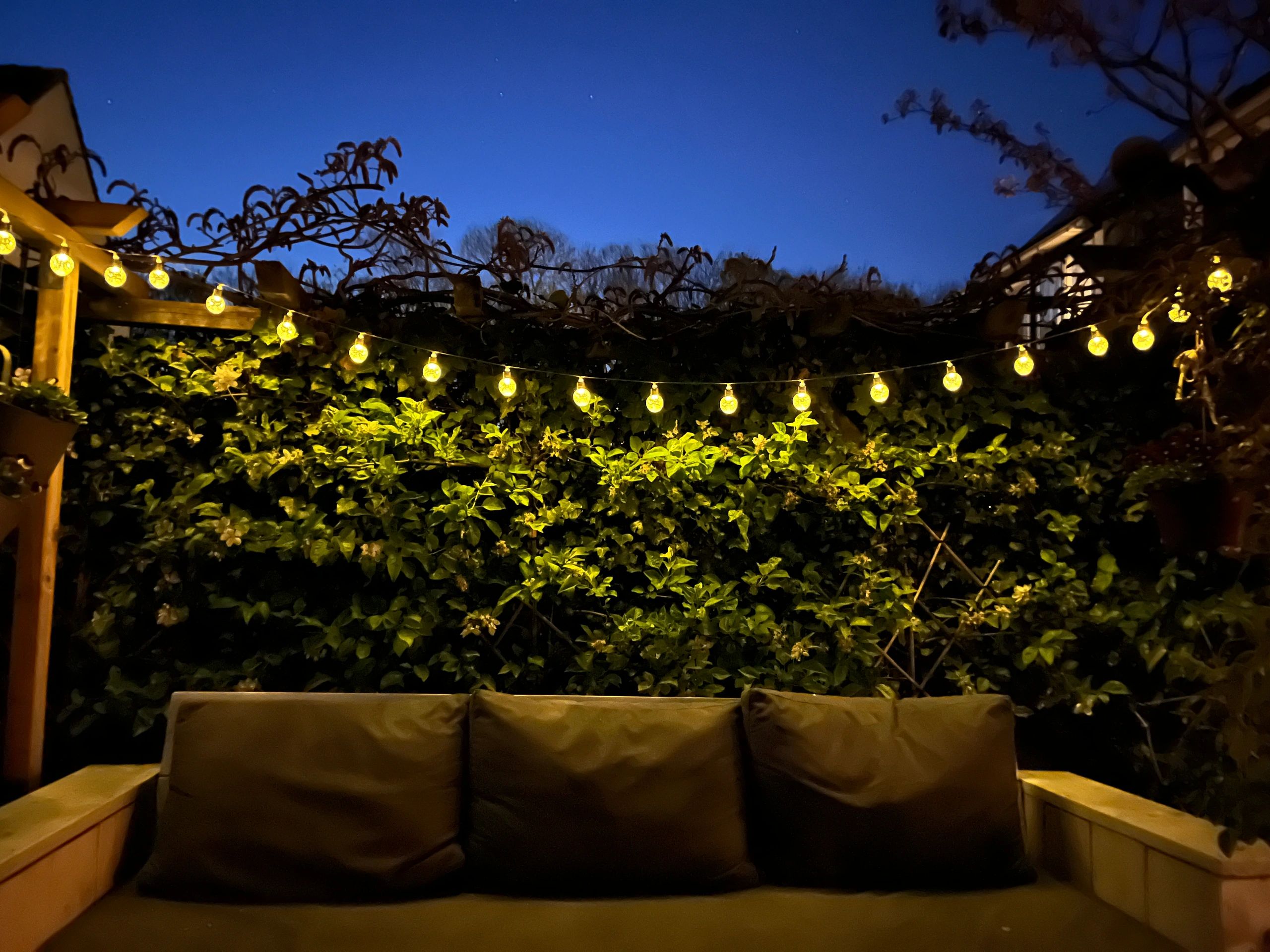 Solar lichtslinger Diamond met 20 warm witte led lampen