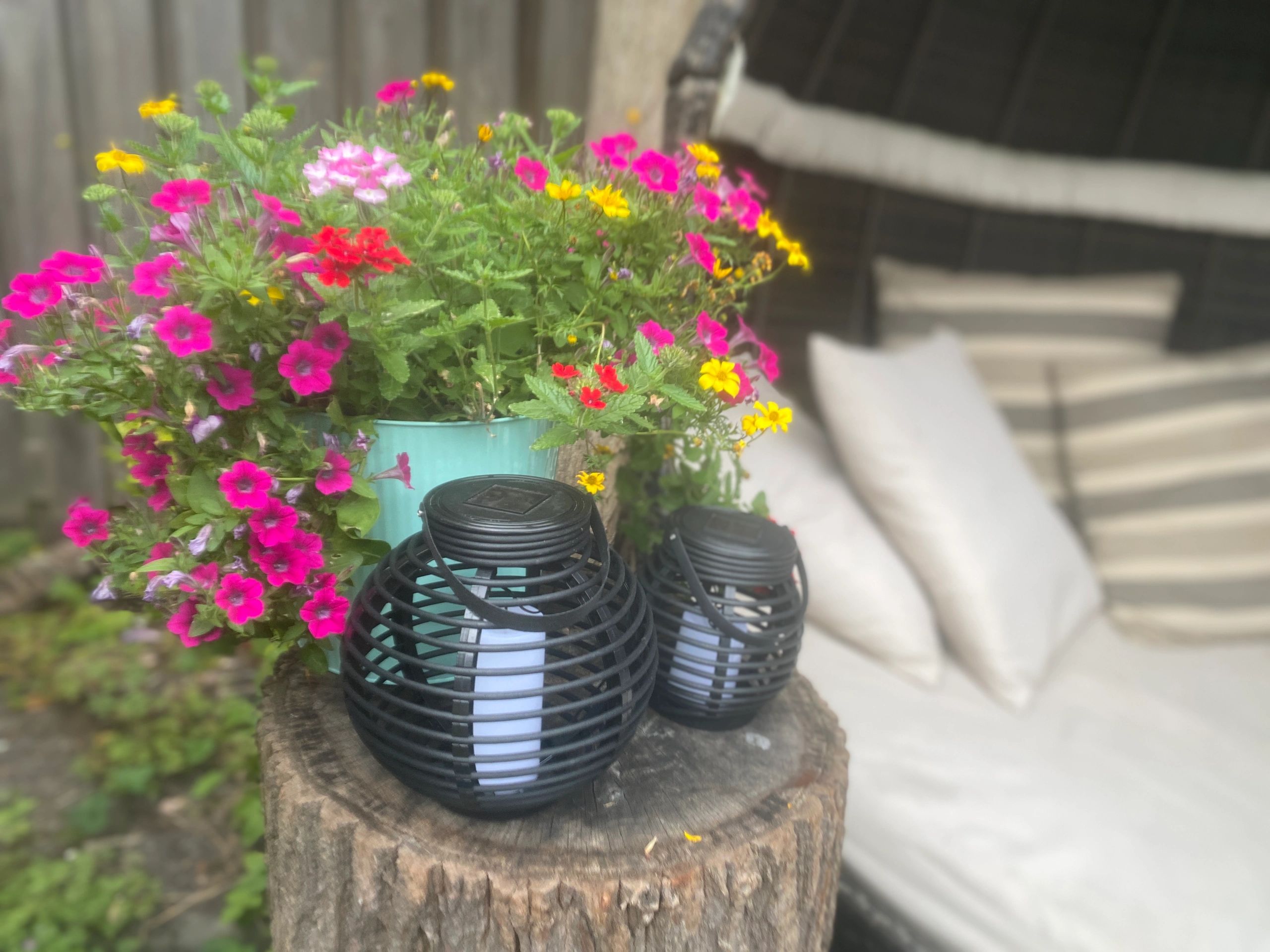 Solar Lantaarn Basket Small Rotanlook lamp op zonne energie