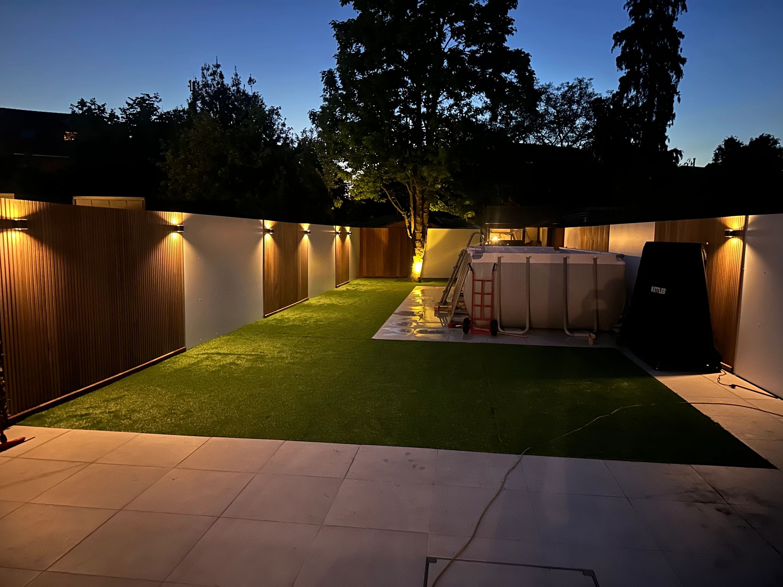 Solar spot Highlight voor wandmontage of grondspies warm wit voordeelset 3