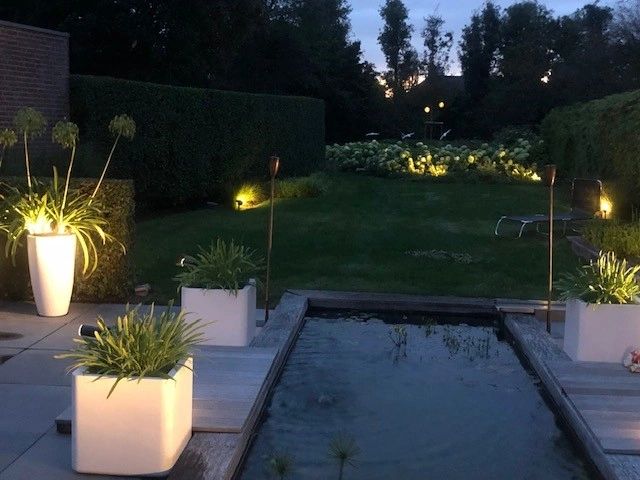 Solar spot Accent voordeelset met grondspies RVS warm wit